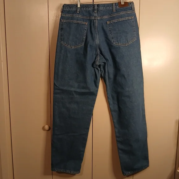 L.L. Bean Relaxed Fit Mens 38x34 Blue Fleece Lined Jeans (0588A2) - Picture 2 of 9